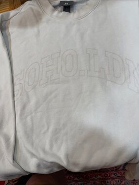 H&M Cream SOHO.LDN Embroidered Sweat Throw